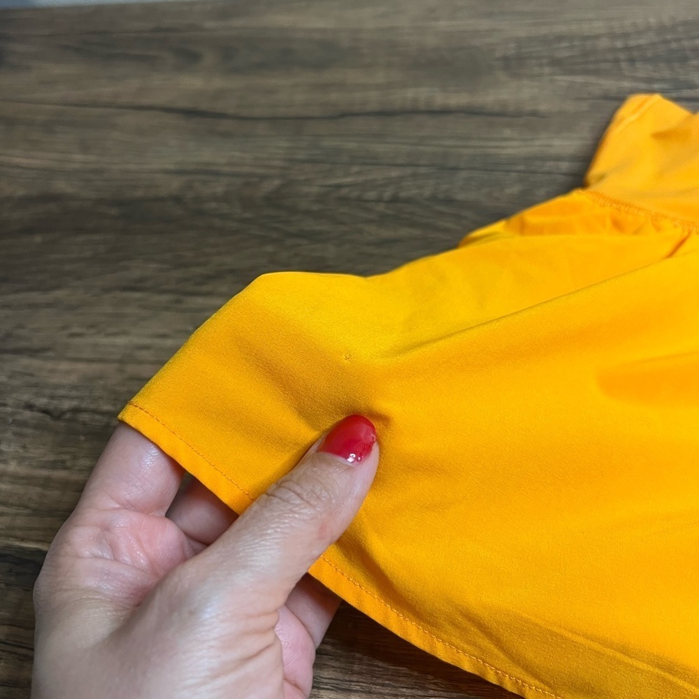 OFFLINE by Aerie Flow Y Cross Waist Shorts Small Orange 2-in-1 Flowy Biker Lined - Picture 4 of 4